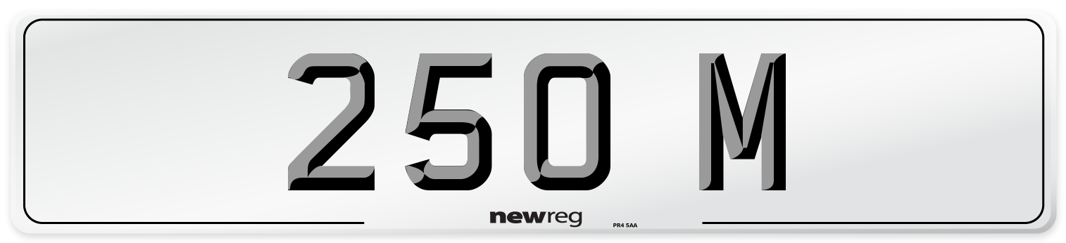 250 M Number Plate from New Reg